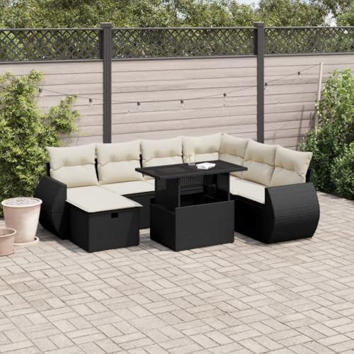 WDGJJFECNMUEHI 13-TLG. Garten-Essgruppe mit Kissen Grau Poly Rattangartenmöbel Set Garten Lounge gartenmöbel Set Lounge gartenmöbelsetGeeignet für Gartenterrassen von WDGJJFECNMUEHI