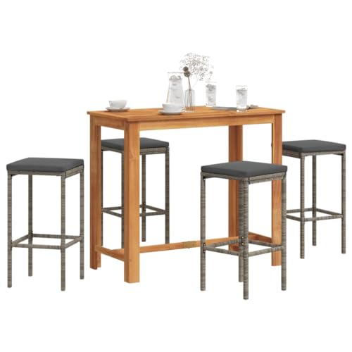 WDGJJFECNMUEHI 15-TLG. Garten-Essgruppe mit Kissen Braun Poly Rattangartenmöbel Set gartenmöbel Set Lounge gartenmöbelset Garten loungeGeeignet für Gartenterrassen von WDGJJFECNMUEHI