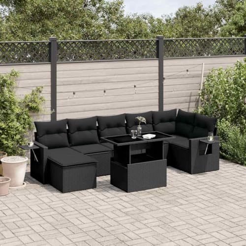 WDGJJFECNMUEHI 17-TLG. Garten-Essgruppe mit Kissen Grau Poly Rattangarten Lounge gartenmöbel Set gartenmöbelset gartenmöbel Set loungeGeeignet für Gartenterrassen von WDGJJFECNMUEHI