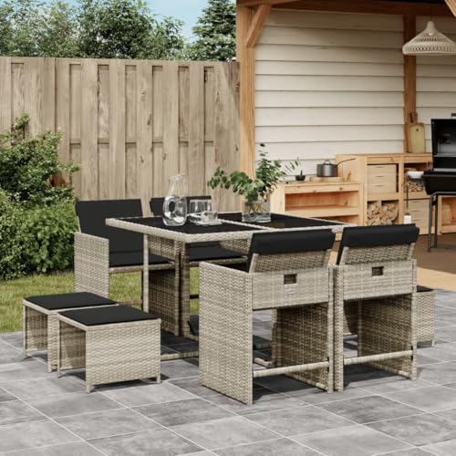 WDGJJFECNMUEHI 17-TLG. Garten-Essgruppe mit Kissen Grau Poly Rattangartenmöbel Set gartenmöbel Set Lounge Garten Lounge gartenmöbelsetGeeignet für Gartenterrassen WDGJJFECNMUEHI 17-TLG. Garten-Essgruppe mit Kissen Grau Poly Rattangartenmöbel Set gartenmöbel Set Lounge Garten Lounge gartenmöbelsetGeeignet für Gartenterrassen von WDGJJFECNMUEHI