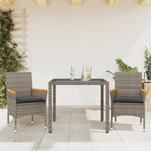 WDGJJFECNMUEHI 17-TLG. Garten-Essgruppe mit Kissen Schwarz Poly Rattangartenmöbel Set Lounge gartenmöbelset Garten Lounge gartenmöbel setGeeignet für Gartenterrassen von WDGJJFECNMUEHI