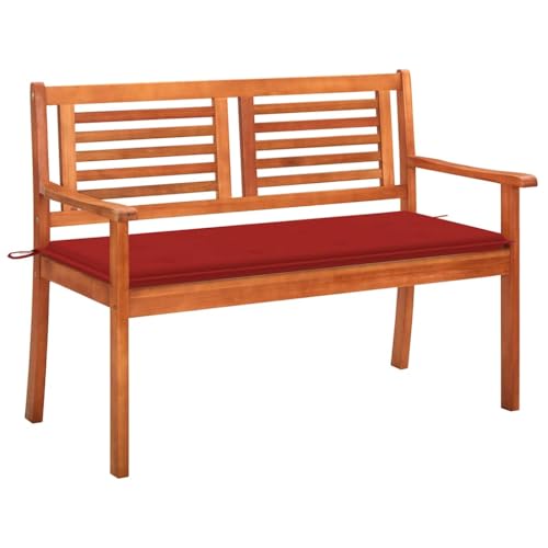 WDGJJFECNMUEHI 2 Seater Garden Bench with Cushion 120cm Solid Eucalyptus Wood Outdoor Patio Furniture for Terrace, Balcony, Backyard - Comfortable Seating with Ergonomic Design WDGJJFECNMUEHI 2 Seater Garden Bench with Cushion 120cm Solid Eucalyptus Wood Outdoor Patio Furniture for Terrace, Balcony, Backyard - Comfortable Seating with Ergonomic Design von WDGJJFECNMUEHI