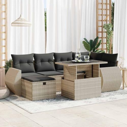WDGJJFECNMUEHI 2-TLG. Garten-Sofagarnitur mit Kissen Grau Poly Rattan Akaziegarten Lounge gartenmöbel Set Lounge gartenmöbel Set gartenmöbelsetGeeignet für Gartenterrassen von WDGJJFECNMUEHI