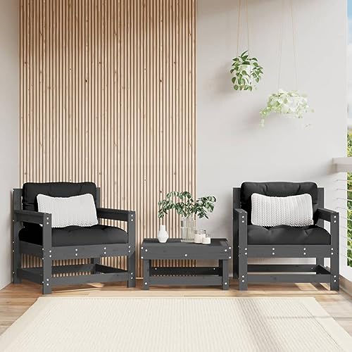 WDGJJFECNMUEHI 3-TLG. Bistro-Set mit Kissen Schwarz Poly Rattan und Glasgartenmöbelset gartenmöbel Set gartenmöbel Set Lounge Garten loungeGeeignet für Gartenterrassen von WDGJJFECNMUEHI