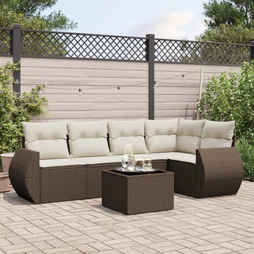 WDGJJFECNMUEHI 5-TLG. Garten-Essgruppe mit Kissen Braun Poly Rattangarten Lounge gartenmöbel Set Lounge gartenmöbelset gartenmöbel setGeeignet für Gartenterrassen WDGJJFECNMUEHI 5-TLG. Garten-Essgruppe mit Kissen Braun Poly Rattangarten Lounge gartenmöbel Set Lounge gartenmöbelset gartenmöbel setGeeignet für Gartenterrassen von WDGJJFECNMUEHI