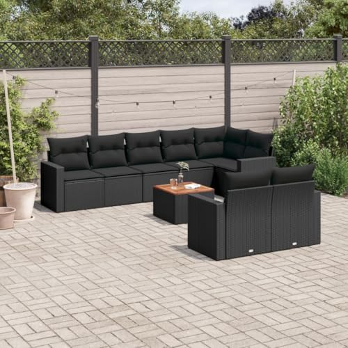 WDGJJFECNMUEHI 5-TLG. Garten-Essgruppe mit Kissen Braun Poly Rattangartenmöbelset Garten Lounge gartenmöbel Set Lounge gartenmöbel setGeeignet für Gartenterrassen von WDGJJFECNMUEHI