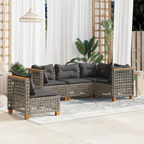 WDGJJFECNMUEHI 5-TLG. Garten-Essgruppe mit Kissen Schwarz Poly Rattan und Glasgartenmöbel Set gartenmöbel Set Lounge gartenmöbelset Garten loungeGeeignet für Gartenterrassen WDGJJFECNMUEHI 5-TLG. Garten-Essgruppe mit Kissen Schwarz Poly Rattan und Glasgartenmöbel Set gartenmöbel Set Lounge gartenmöbelset Garten loungeGeeignet für Gartenterrassen von WDGJJFECNMUEHI