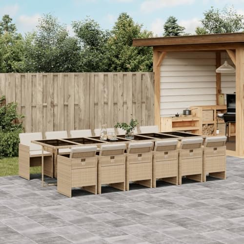 WDGJJFECNMUEHI 7-TLG. Garten-Essgruppe Massivholz Akazie und Textilenegartenmöbel Set gartenmöbel Set Lounge Garten Lounge gartenmöbelsetGeeignet für Gartenterrassen von WDGJJFECNMUEHI