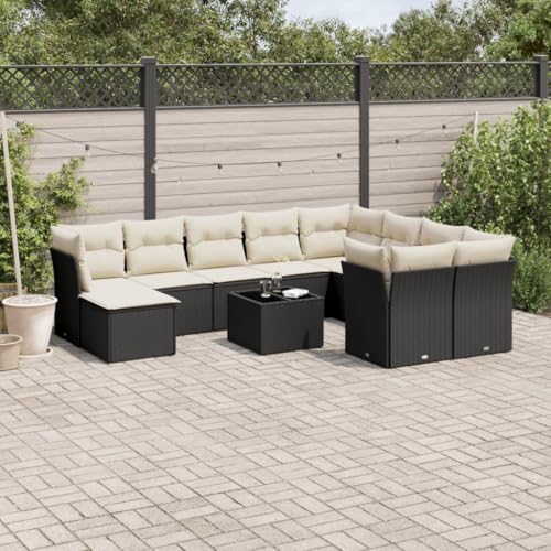 WDGJJFECNMUEHI 7-TLG. Garten-Essgruppe mit Kissen Braun Poly Rattangartenmöbel Set Garten Lounge gartenmöbelset gartenmöbel Set loungeGeeignet für Gartenterrassen von WDGJJFECNMUEHI
