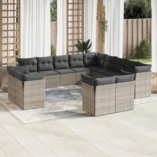 WDGJJFECNMUEHI 7-TLG. Garten-Essgruppe mit Kissen Braun Poly Rattangartenmöbel Set gartenmöbel Set Lounge Garten Lounge gartenmöbelsetGeeignet für Gartenterrassen von WDGJJFECNMUEHI