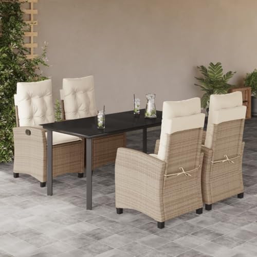 WDGJJFECNMUEHI 7-TLG. Garten-Essgruppe mit Kissen Grau Poly Rattangarten Lounge gartenmöbel Set Lounge gartenmöbel Set gartenmöbelsetGeeignet für Gartenterrassen von WDGJJFECNMUEHI