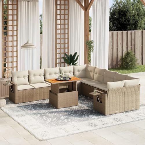 WDGJJFECNMUEHI 7-TLG. Garten-Essgruppe mit Kissen Grau Poly Rattangartenmöbel Set Garten Lounge gartenmöbel Set Lounge gartenmöbelsetGeeignet für Gartenterrassen von WDGJJFECNMUEHI