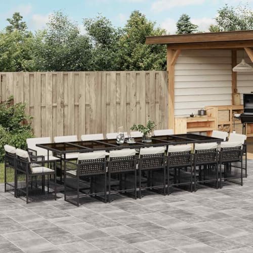 WDGJJFECNMUEHI 7-TLG. Garten-Essgruppe mit Kissen Grau Poly Rattangartenmöbelset Garten Lounge gartenmöbel Set gartenmöbel Set loungeGeeignet für Gartenterrassen von WDGJJFECNMUEHI