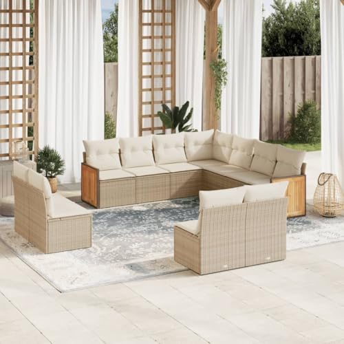 WDGJJFECNMUEHI 7-TLG. Garten-Essgruppe mit Kissen Schwarz Poly Rattangartenmöbel Set Lounge Garten Lounge gartenmöbel Set gartenmöbelsetGeeignet für Gartenterrassen von WDGJJFECNMUEHI