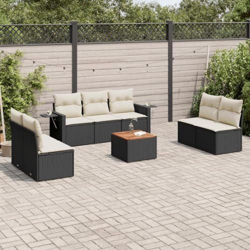 WDGJJFECNMUEHI 8-Piece Garden Sofa Set with Cushions Black Poly Rattan Outdoor Furniture for Patio Terrace, Weather-Resistant PE Rattan Modular Sectional Sofa Set with Side Table and Washable Covers WDGJJFECNMUEHI 8-Piece Garden Sofa Set with Cushions Black Poly Rattan Outdoor Furniture for Patio Terrace, Weather-Resistant PE Rattan Modular Sectional Sofa Set with Side Table and Washable Covers von WDGJJFECNMUEHI