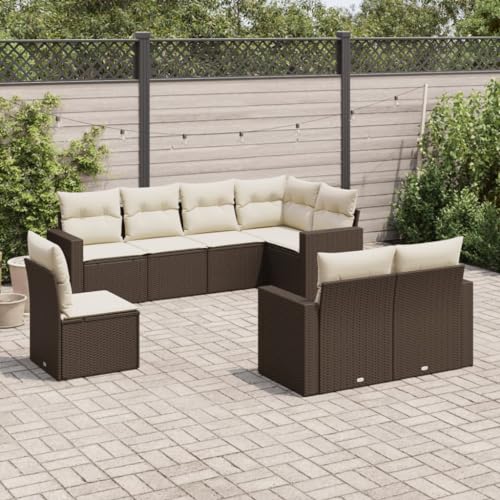 WDGJJFECNMUEHI 8-Piece Garden Sofa Set with Cushions Brown PE Rattan Outdoor Furniture for Patio Terrace, Modular Design Weather-Resistant Poly Rattan Sectional Sofa with Storage & Washable Covers WDGJJFECNMUEHI 8-Piece Garden Sofa Set with Cushions Brown PE Rattan Outdoor Furniture for Patio Terrace, Modular Design Weather-Resistant Poly Rattan Sectional Sofa with Storage & Washable Covers von WDGJJFECNMUEHI