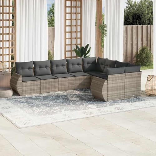 WDGJJFECNMUEHI 9-Piece Garden Sofa Set with Cushions Light Gray PE Rattan Outdoor Furniture Modular Patio Corner Sectional Set for Terrace Backyard Poolside UV-Resistant Weatherproof WDGJJFECNMUEHI 9-Piece Garden Sofa Set with Cushions Light Gray PE Rattan Outdoor Furniture Modular Patio Corner Sectional Set for Terrace Backyard Poolside UV-Resistant Weatherproof von WDGJJFECNMUEHI