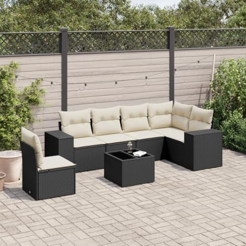 WDGJJFECNMUEHI 9-TLG. Garten-Essgruppe mit Kissen Braun Poly Rattangartenmöbel Set Lounge Garten Lounge gartenmöbel Set gartenmöbelsetGeeignet für Gartenterrassen von WDGJJFECNMUEHI