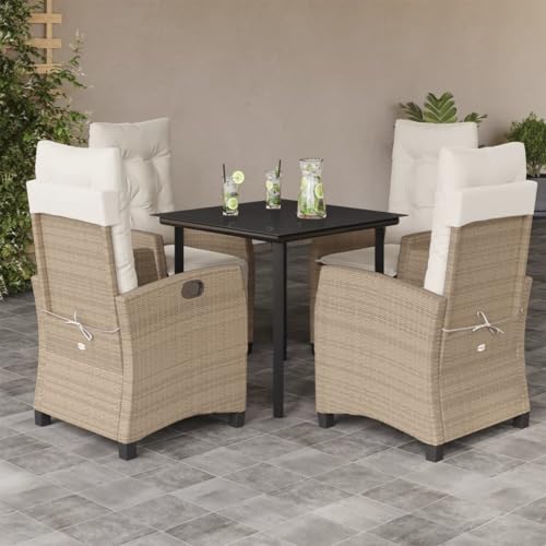WDGJJFECNMUEHI 9-TLG. Garten-Essgruppe mit Kissen Braun Poly Rattangartenmöbel Set Lounge gartenmöbel Set Garten Lounge gartenmöbelsetGeeignet für Gartenterrassen von WDGJJFECNMUEHI