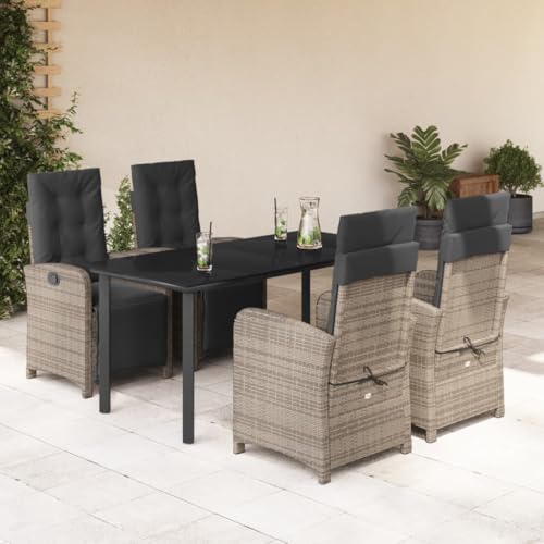 WDGJJFECNMUEHI 9-TLG. Garten-Essgruppe mit Kissen Grau Poly Rattangartenmöbelset Garten Lounge gartenmöbel Set gartenmöbel Set loungeGeeignet für Gartenterrassen von WDGJJFECNMUEHI
