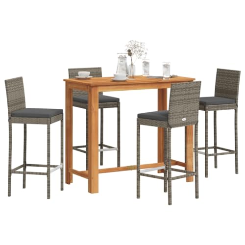 WDGJJFECNMUEHI 9-TLG. Garten-Essgruppe mit Kissen Hellgrau Poly Rattangarten Lounge gartenmöbel Set Lounge gartenmöbel Set gartenmöbelsetGeeignet für Gartenterrassen von WDGJJFECNMUEHI