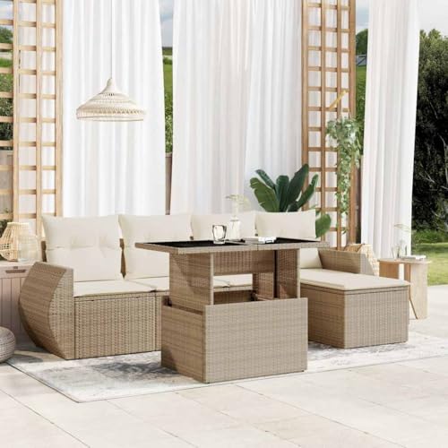 WDGJJFECNMUEHI 9-TLG. Garten-Essgruppe mit Kissen Weiß Textilenegartenmöbel Set Lounge Garten Lounge gartenmöbelset gartenmöbel setGeeignet für Gartenterrassen von WDGJJFECNMUEHI