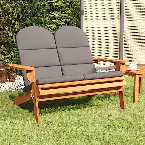 WDGJJFECNMUEHI Adirondack Garden Bench with Cushions 126 cm Solid Wood Acacia Folding Outdoor Patio Furniture for Garden Terrace Balcony Relaxation Comfort Seating WDGJJFECNMUEHI Adirondack Garden Bench with Cushions 126 cm Solid Wood Acacia Folding Outdoor Patio Furniture for Garden Terrace Balcony Relaxation Comfort Seating von WDGJJFECNMUEHI