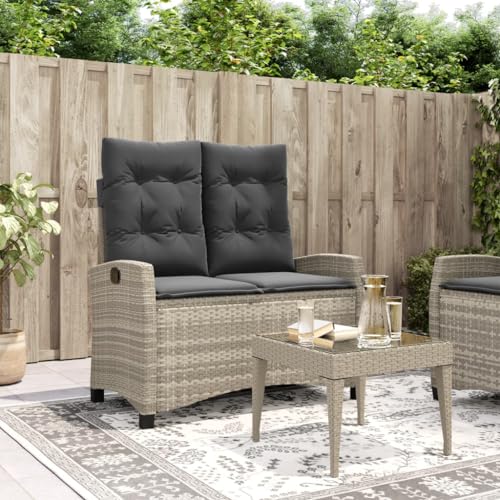 WDGJJFECNMUEHI Adjustable Garden Bench with Cushions Light Gray PE Rattan Outdoor Patio Furniture Relaxing Lounge Chair for Terrace Balcony Garden WDGJJFECNMUEHI Adjustable Garden Bench with Cushions Light Gray PE Rattan Outdoor Patio Furniture Relaxing Lounge Chair for Terrace Balcony Garden von WDGJJFECNMUEHI