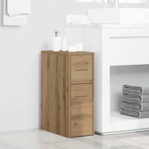 WDGJJFECNMUEHI Badschrank Schmal mit Rollen Artisan-Eiche Holzwerkstoff Badezimmerschrank mit Schubladen Rollschrank Schmales Bademöbel Aufbewahrungsschrank für Bad Küche Wohnzimmer von WDGJJFECNMUEHI