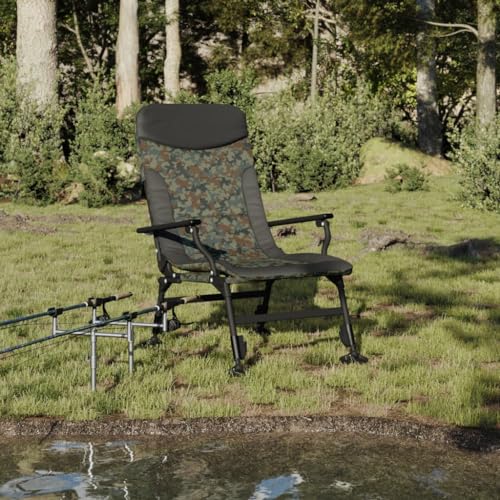 WDGJJFECNMUEHI Balkon Stuhl bequem campingstühle klappbarAngelstuhl mit Armlehnen Klappbar TarnmusterGeeignet für Gärten, Terrassen und Balkone von WDGJJFECNMUEHI
