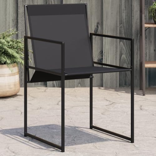 WDGJJFECNMUEHI Balkon Stuhl bequem campingstühle klappbarGartenstühle 4 STK. Schwarz Stahl und TextileneGeeignet für Gärten, Terrassen und Balkone von WDGJJFECNMUEHI