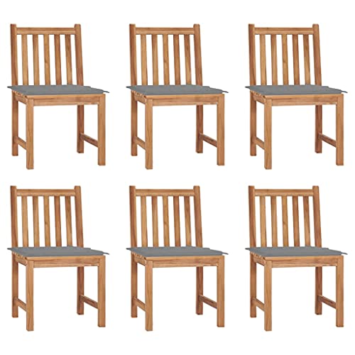 WDGJJFECNMUEHI Balkon Stuhl bequem campingstühle klappbarGartenstühle 6 STK. mit Kissen Massivholz TeakGeeignet für Gärten, Terrassen und Balkone von WDGJJFECNMUEHI