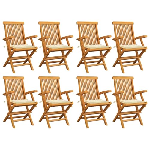WDGJJFECNMUEHI Balkon Stuhl bequem campingstühle klappbarGartenstühle mit Creme Kissen 8 STK. Massivholz TeakGeeignet für Gärten, Terrassen und Balkone WDGJJFECNMUEHI Balkon Stuhl bequem campingstühle klappbarGartenstühle mit Creme Kissen 8 STK. Massivholz TeakGeeignet für Gärten, Terrassen und Balkone von WDGJJFECNMUEHI