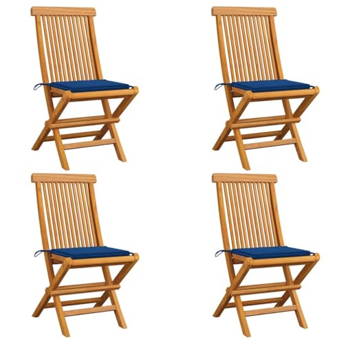 WDGJJFECNMUEHI Balkon Stuhl bequem campingstühle klappbarGartenstühle mit Königsblauen Kissen 4 STK. Massivholz Teak Geeignet für Gärten, Terrassen und Balkone WDGJJFECNMUEHI Balkon Stuhl bequem campingstühle klappbarGartenstühle mit Königsblauen Kissen 4 STK. Massivholz Teak Geeignet für Gärten, Terrassen und Balkone von WDGJJFECNMUEHI