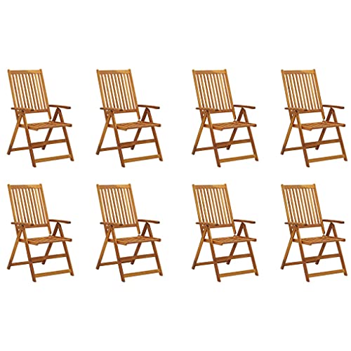 WDGJJFECNMUEHI Balkon Stuhl bequem campingstühle klappbarKlappbare Gartenstühle 8 STK. Massivholz AkazieGeeignet für Gärten, Terrassen und Balkone von WDGJJFECNMUEHI