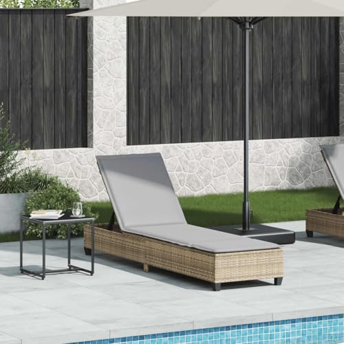 WDGJJFECNMUEHI Beige Poly Rattan Sun Lounger with Cushions 55x200x25.5cm, Adjustable Backrest, Weather-Resistant PE Wicker & Steel Frame, Outdoor Garden Poolside Relaxation Chair for Patio Terrace WDGJJFECNMUEHI Beige Poly Rattan Sun Lounger with Cushions 55x200x25.5cm, Adjustable Backrest, Weather-Resistant PE Wicker & Steel Frame, Outdoor Garden Poolside Relaxation Chair for Patio Terrace von WDGJJFECNMUEHI