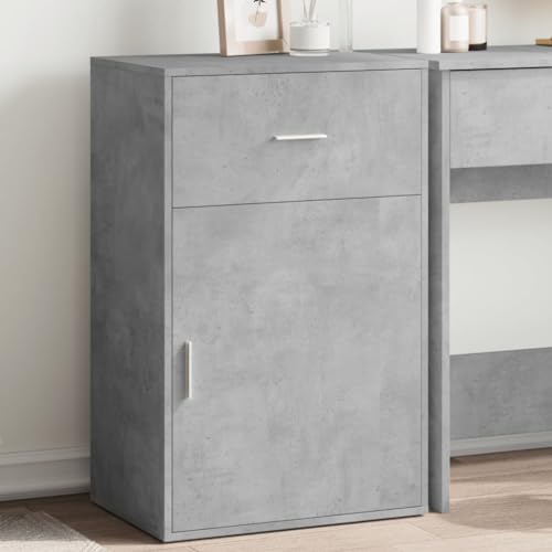 WDGJJFECNMUEHI Beistellschrank Betongrau Sideboard Kommode mit Schublade und Fächern, 56,5x39x90 cm Holzwerkstoff Aufbewahrungsmöbel für Wohnzimmer Schlafzimmer von WDGJJFECNMUEHI