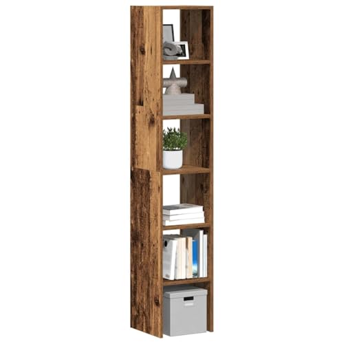 WDGJJFECNMUEHI Bücherregale 2 STK. Stapelbar Altholz-Optik 30x30x80 cm, Regal mit 60 kg Tragkraft für Wohnzimmer und Büro, Stauraum Organizer mit Zwei Montagemöglichkeiten von WDGJJFECNMUEHI