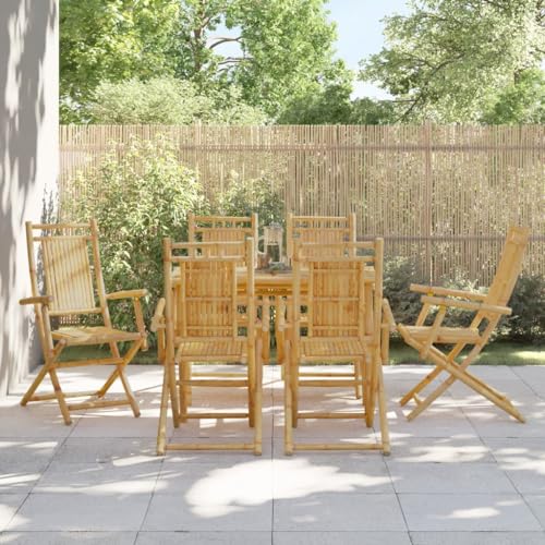 WDGJJFECNMUEHI Camping-stühle gartenstühle klappbarGartenstühle 6 STK. Klappbar 53x66x99 cm BambusGeeignet für Gärten, Terrassen und Balkone von WDGJJFECNMUEHI
