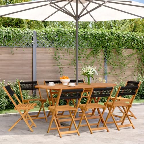 WDGJJFECNMUEHI Camping-stühle gartenstühle klappbarGartenstühle 8 STK. Klappbar Schwarz Massivholz AkazieGeeignet für Gärten, Terrassen und Balkone von WDGJJFECNMUEHI