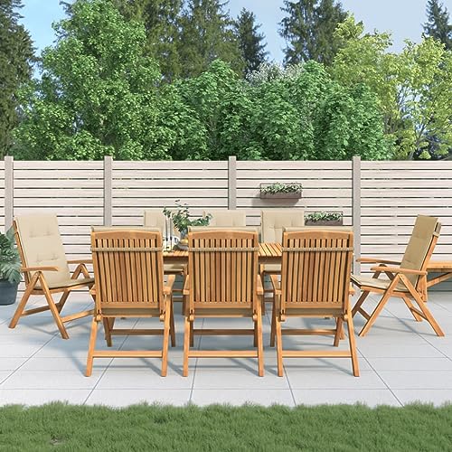 WDGJJFECNMUEHI Camping-stühle gartenstühle klappbarGartenstühle mit Auflagen 8 STK. Massivholz TeakGeeignet für Gärten, Terrassen und Balkone von WDGJJFECNMUEHI