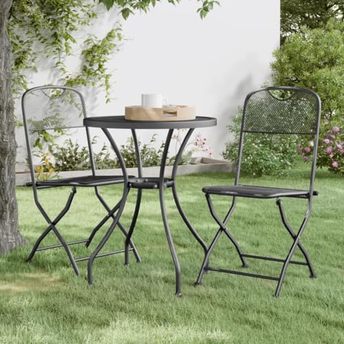 WDGJJFECNMUEHI Camping-stühle gartenstühle klappbarKlappbare Gartenstühle 2 STK. Streckgitter AnthrazitGeeignet für Gärten, Terrassen und Balkone von WDGJJFECNMUEHI