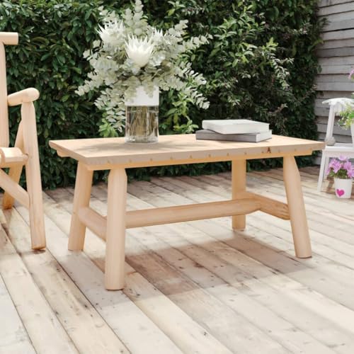 WDGJJFECNMUEHI Couchtisch 90x50x41 cm Massivholz Fichte - Solid Spruce Wood Coffee Table with Sturdy Frame, 2.5 cm Thick Tabletop for Living Room Patio, Rustic Side Table for Drinks & Decor von WDGJJFECNMUEHI