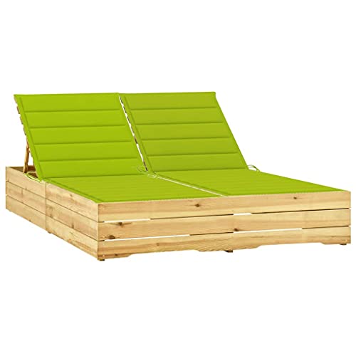 WDGJJFECNMUEHI Double Sun Lounger with Light Green Cushions, Adjustable Backrest, Weather-Resistant Treated Pine Wood, Outdoor Garden Patio Poolside Furniture for 2 Persons WDGJJFECNMUEHI Double Sun Lounger with Light Green Cushions, Adjustable Backrest, Weather-Resistant Treated Pine Wood, Outdoor Garden Patio Poolside Furniture for 2 Persons von WDGJJFECNMUEHI