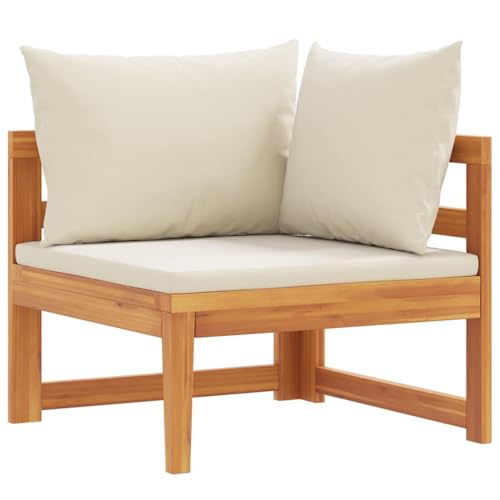WDGJJFECNMUEHI Ecksofa Outdoor Corner Sofa with Cream White Cushions, Solid Acacia Wood Garden Furniture Set for Patio, Balcony, Terrace - Durable Weather-Resistant Lounge Seating with Soft Pillows WDGJJFECNMUEHI Ecksofa Outdoor Corner Sofa with Cream White Cushions, Solid Acacia Wood Garden Furniture Set for Patio, Balcony, Terrace - Durable Weather-Resistant Lounge Seating with Soft Pillows von WDGJJFECNMUEHI