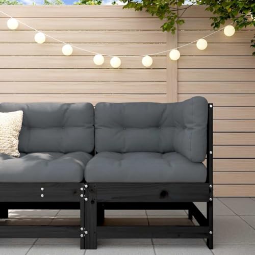 WDGJJFECNMUEHI Ecksofa mit Kissen Schwarz Massivholz Kiefer Outdoor Gartenmöbel Set für Terrasse Balkon, Robustes Kiefernholz Sofa mit Bequemen Polstern, Modulares Design, 110kg Belastbarkeit WDGJJFECNMUEHI Ecksofa mit Kissen Schwarz Massivholz Kiefer Outdoor Gartenmöbel Set für Terrasse Balkon, Robustes Kiefernholz Sofa mit Bequemen Polstern, Modulares Design, 110kg Belastbarkeit von WDGJJFECNMUEHI