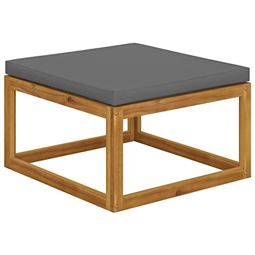 WDGJJFECNMUEHI Fußhocker aus Massivholz Akazie mit Dunkelgrauem Polster - Outdoor Garten Hocker mit Sitzkissen Robust Wetterfest 68x68x29 cm - Maximale Belastbarkeit 110 kg WDGJJFECNMUEHI Fußhocker aus Massivholz Akazie mit Dunkelgrauem Polster - Outdoor Garten Hocker mit Sitzkissen Robust Wetterfest 68x68x29 cm - Maximale Belastbarkeit 110 kg von WDGJJFECNMUEHI