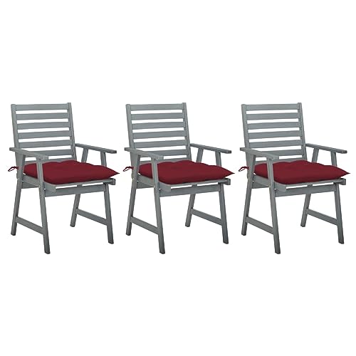 WDGJJFECNMUEHI Garden Chair Balcony Chair Teak Stuhl stühle gartenGarten-Essstühle mit Kissen 3 STK. Massivholz Akazie Geeignet für Gärten, Terrassen und Balkone WDGJJFECNMUEHI Garden Chair Balcony Chair Teak Stuhl stühle gartenGarten-Essstühle mit Kissen 3 STK. Massivholz Akazie Geeignet für Gärten, Terrassen und Balkone von WDGJJFECNMUEHI