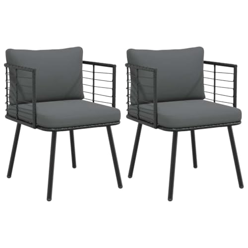WDGJJFECNMUEHI Garden Chair Balcony Chair Teak Stuhl stühle gartenGartenstühle 2 STK. mit Kissen Schwarz Poly RattanGeeignet für Gärten, Terrassen und Balkone WDGJJFECNMUEHI Garden Chair Balcony Chair Teak Stuhl stühle gartenGartenstühle 2 STK. mit Kissen Schwarz Poly RattanGeeignet für Gärten, Terrassen und Balkone von WDGJJFECNMUEHI