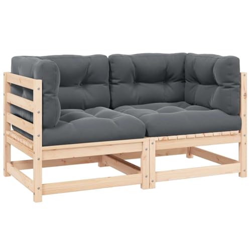 WDGJJFECNMUEHI Garden Corner Sofa Set of 2 Pieces with Cushions Solid Pine Wood Outdoor Furniture Modular Patio Seating for Balcony Terrace Relaxing Lounging Anthracite WDGJJFECNMUEHI Garden Corner Sofa Set of 2 Pieces with Cushions Solid Pine Wood Outdoor Furniture Modular Patio Seating for Balcony Terrace Relaxing Lounging Anthracite von WDGJJFECNMUEHI